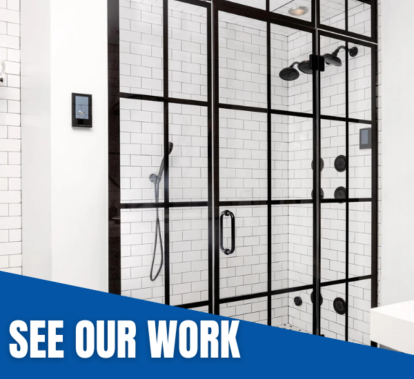 modern glass shower doors by Brannan Auto & Glass